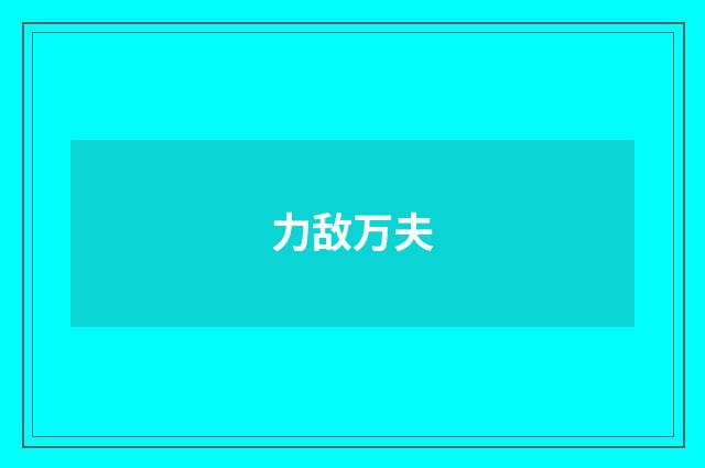 力敌万夫