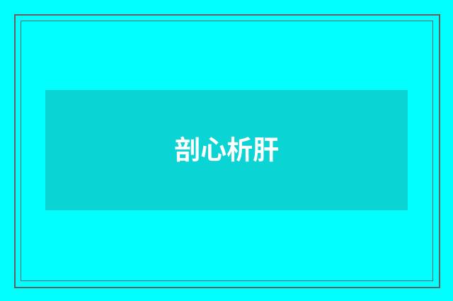 剖心析肝