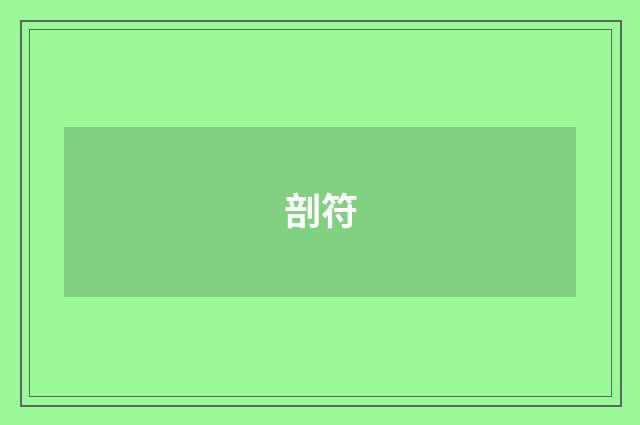剖符