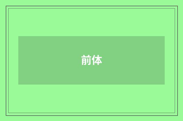 前体