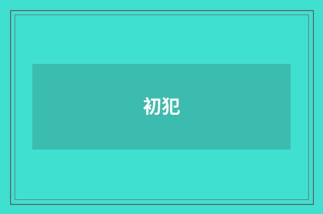 初犯