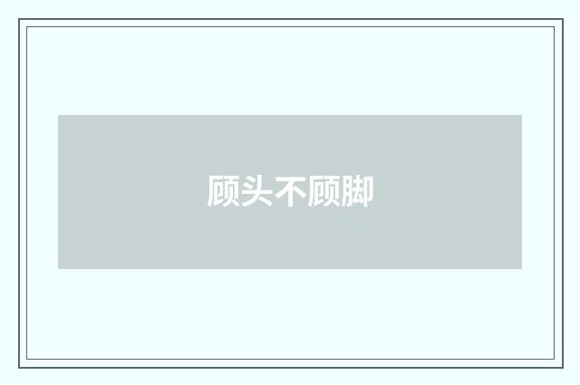 顾头不顾脚