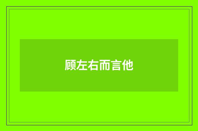 顾左右而言他