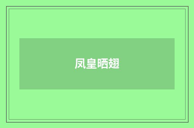 凤皇晒翅