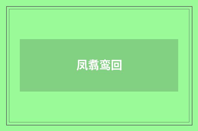 凤翥鸾回