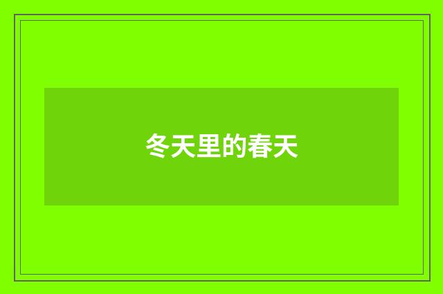冬天里的春天