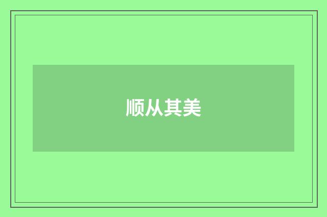 顺从其美