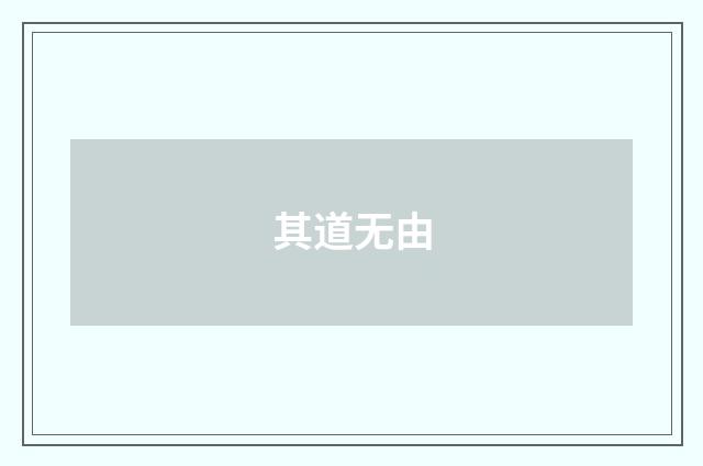 其道无由