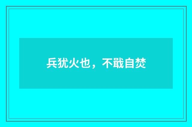 兵犹火也，不戢自焚