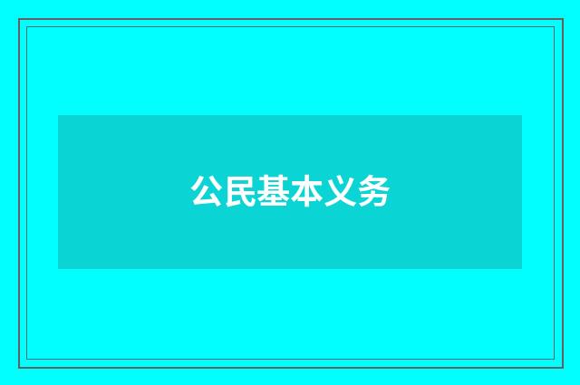 公民基本义务