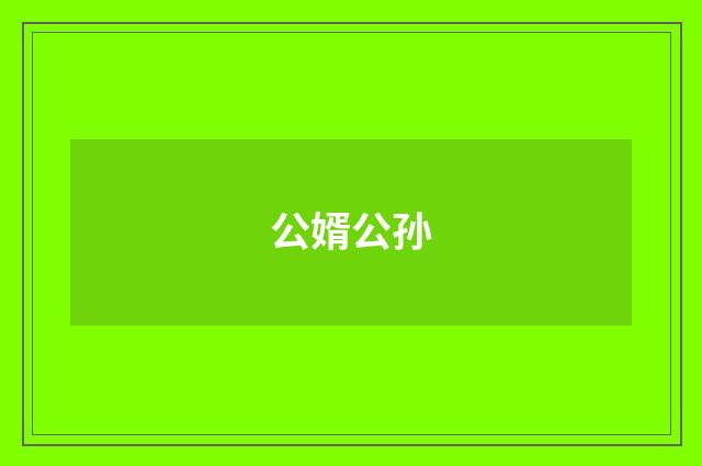 公婿公孙