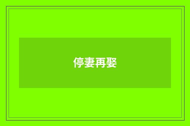 停妻再娶