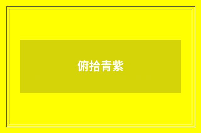 俯拾青紫
