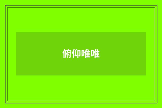 俯仰唯唯