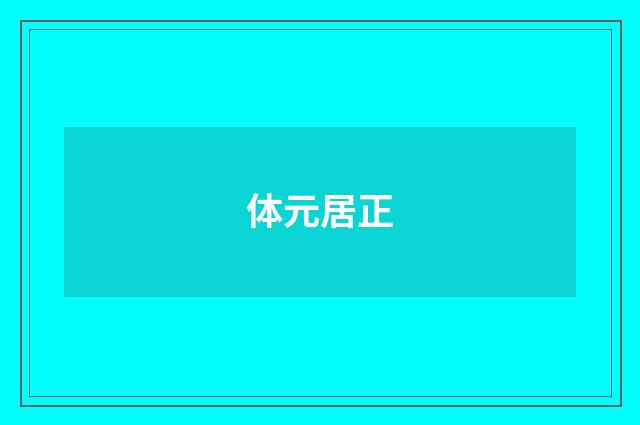 体元居正
