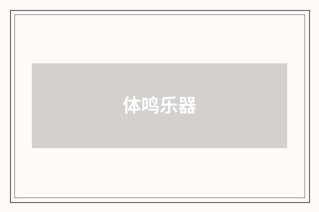 体鸣乐器