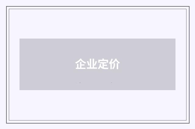 企业定价