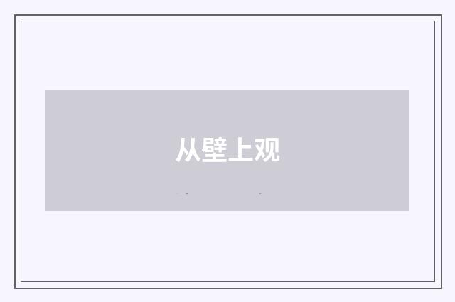 从壁上观