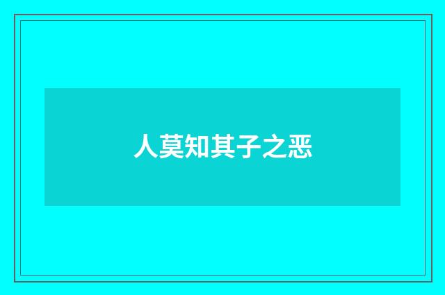人莫知其子之恶