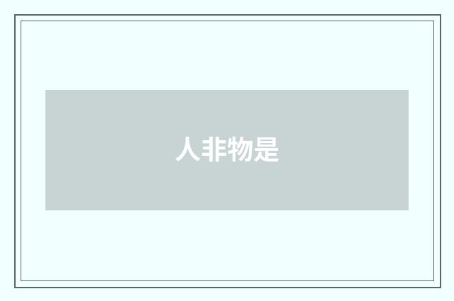 人非物是