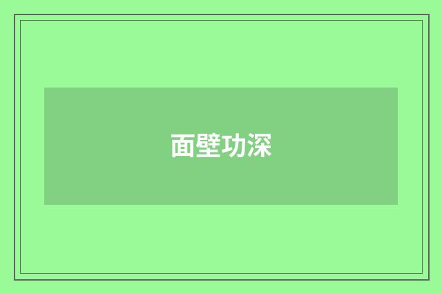 面壁功深