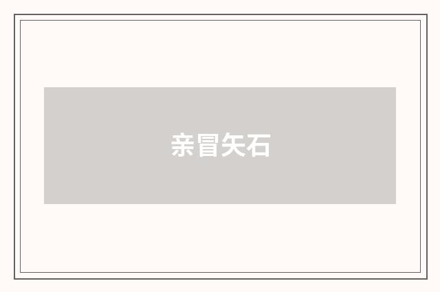 亲冒矢石