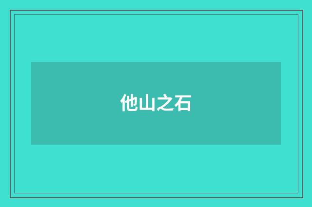 他山之石