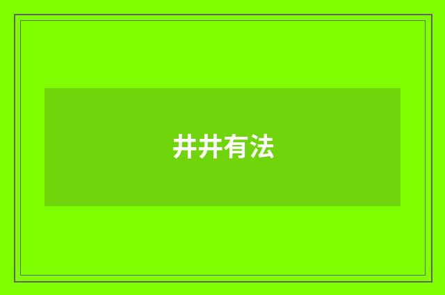 井井有法