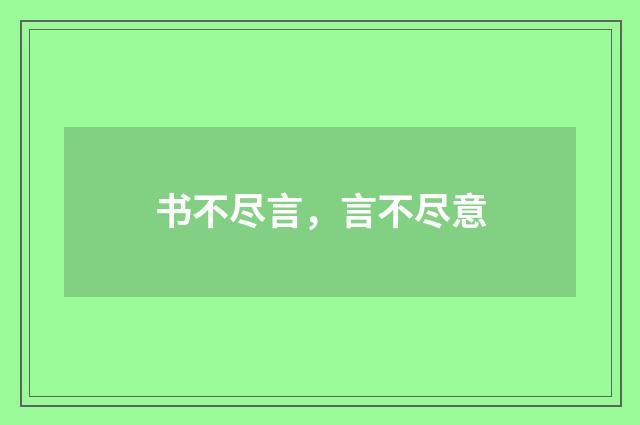 书不尽言，言不尽意