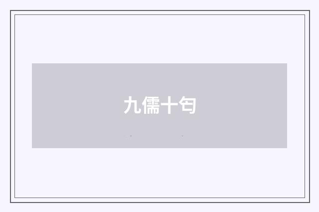 九儒十匄