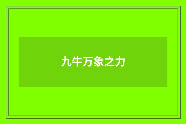 九牛万象之力