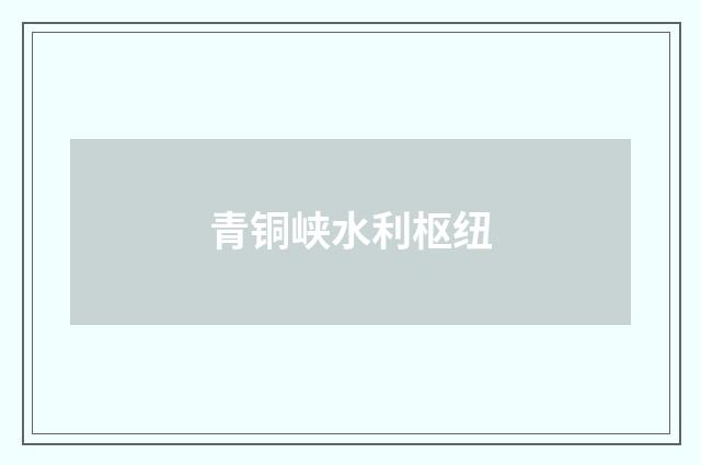 青铜峡水利枢纽