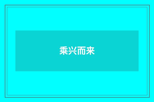 乘兴而来