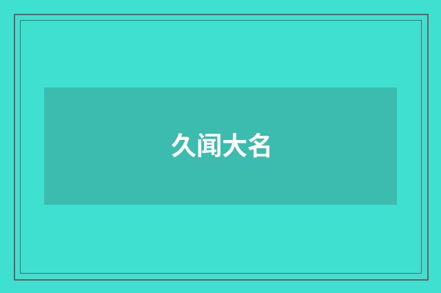 久闻大名