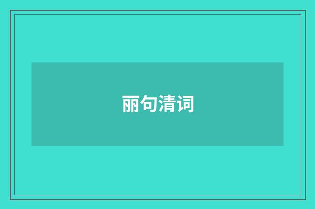 丽句清词