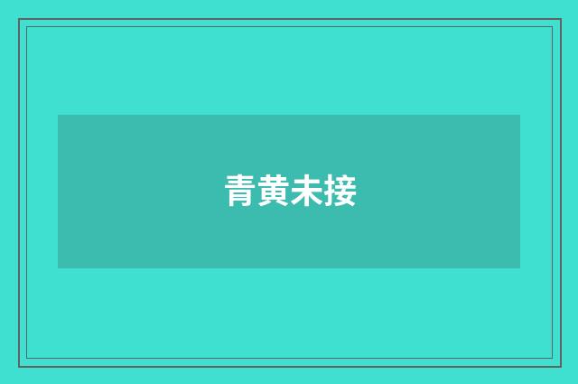 青黄未接