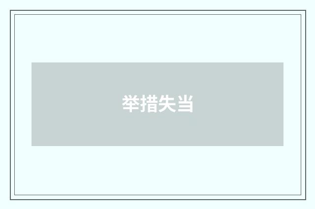 举措失当