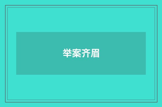 举案齐眉