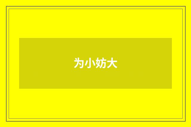 为小妨大