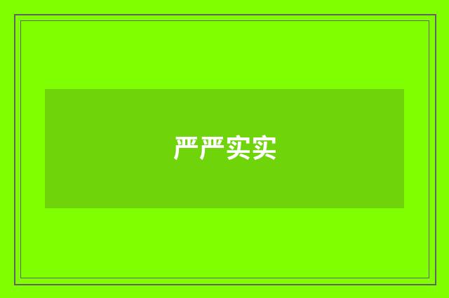 严严实实