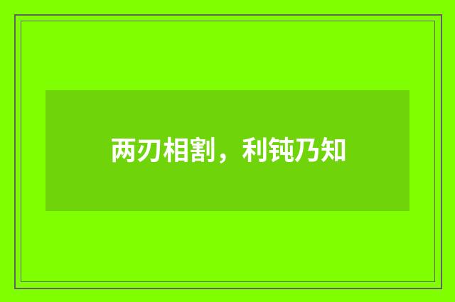 两刃相割，利钝乃知