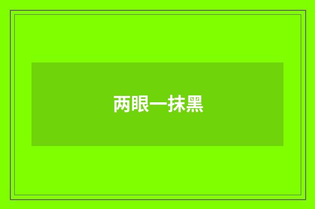 两眼一抹黑