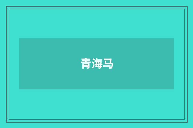 青海马