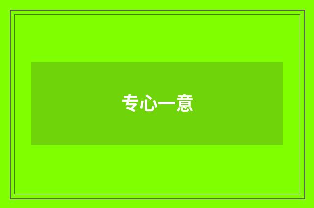 专心一意