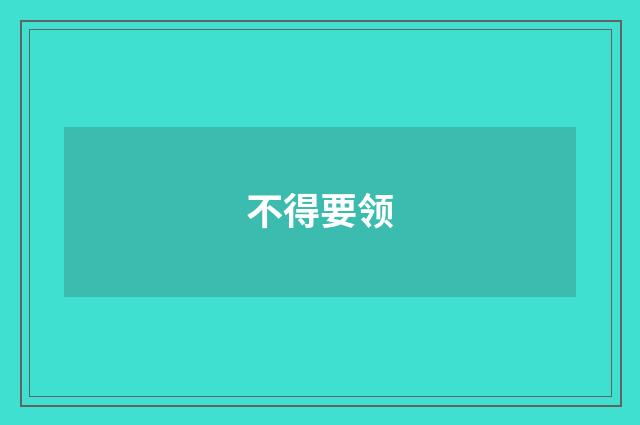 不得要领