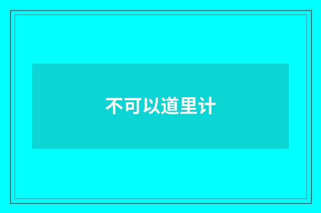 不可以道里计