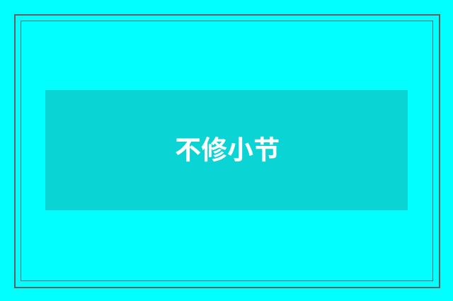不修小节