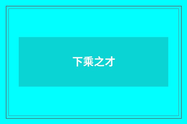 下乘之才