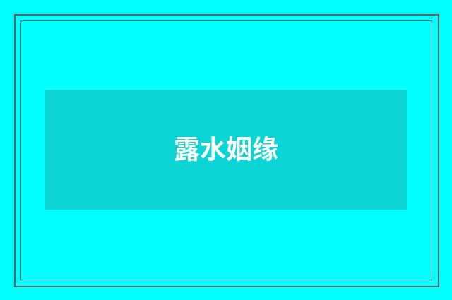 露水姻缘