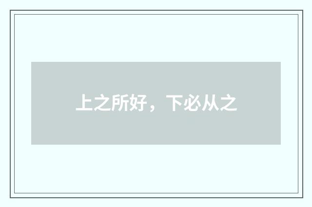 上之所好，下必从之